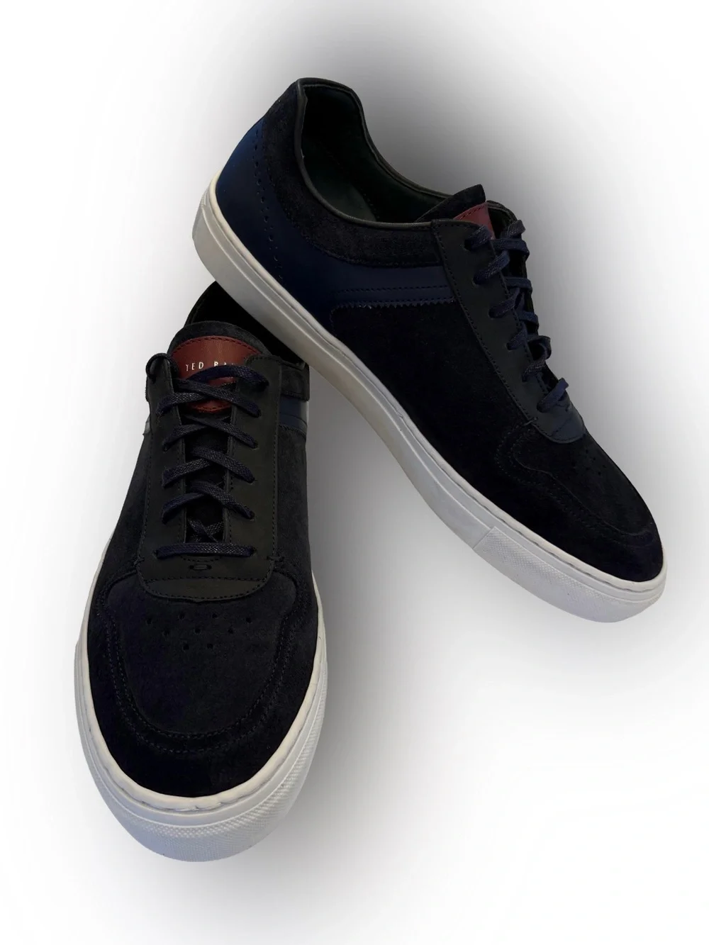 Ted Baker Men’s Dark Blue Retro Sneakers White Rubber Soles Sz US 11.5 EU 44.5